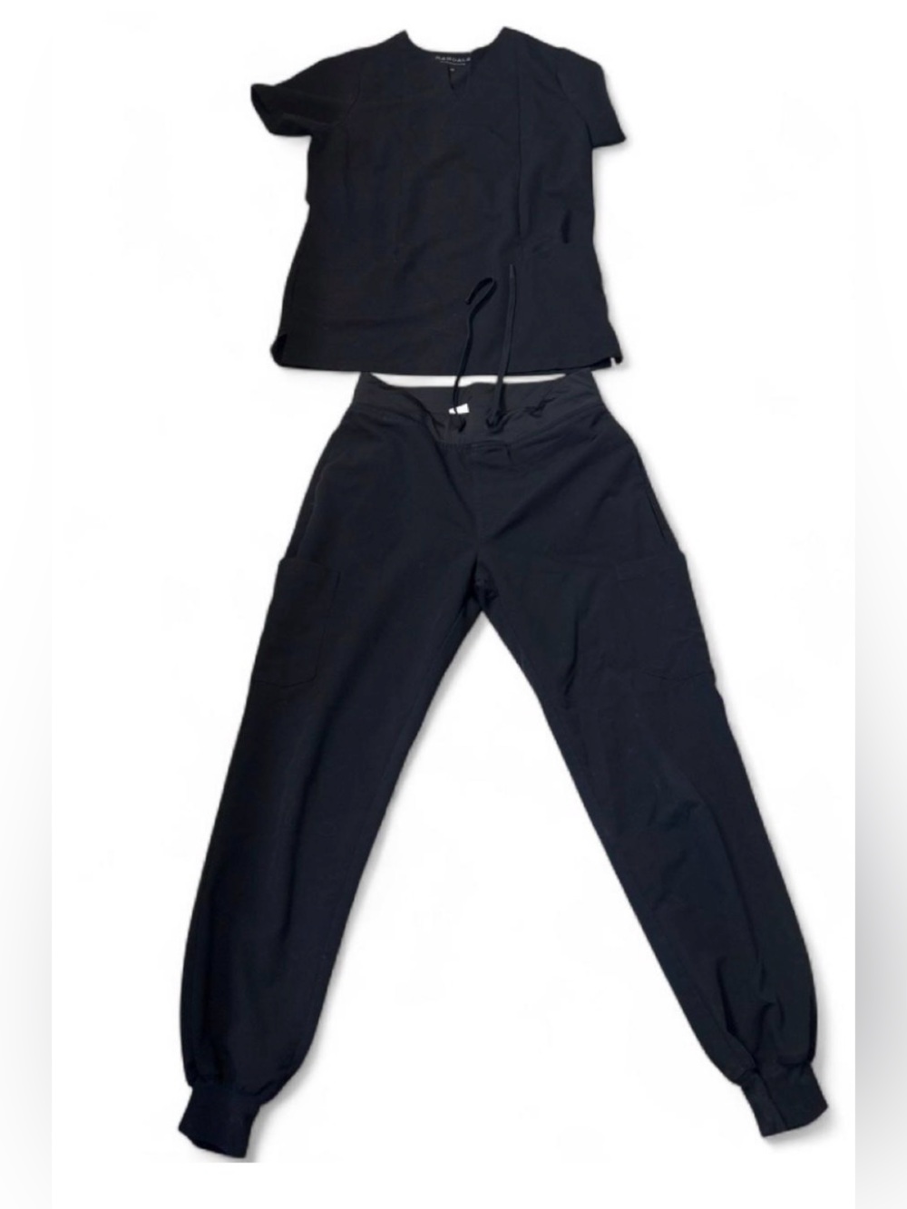 Unbranded Black Women's Scrub-Style Jogger Set